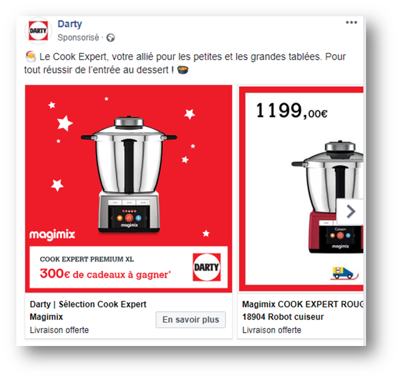 Retailink Fnac Darty communication omnicanale 360 Magimix Facebook ads Noel