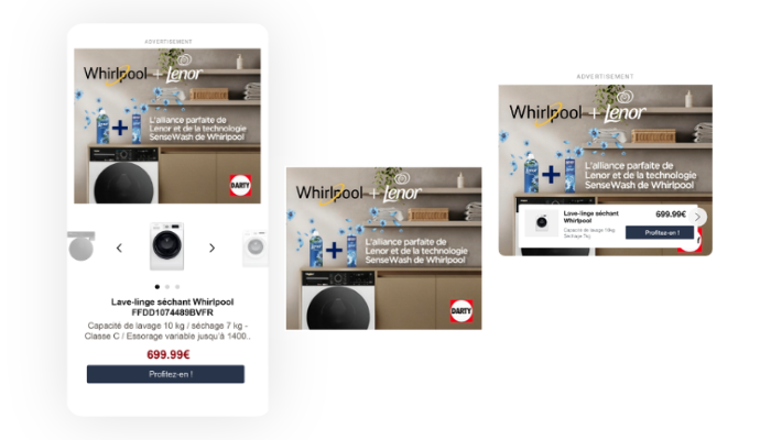 Cas Lenor x Whirlpool Retailink Fnac Darty Retail Media Shoppable Ads