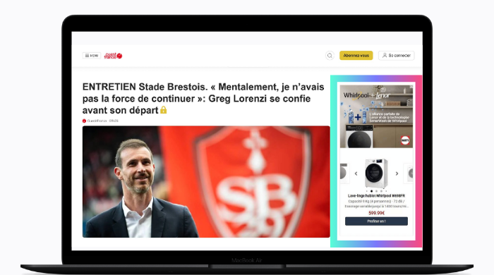 Visuel eRetail Media : l&rsquo;impact full funnel du Full Web shoppable illustré avec Lenor, Whirlpool et Darty